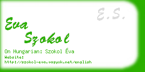 eva szokol business card